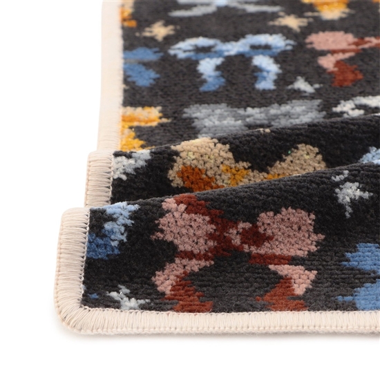 メニーリボンズ ハンカチ(チャコールグレー×ベージュ): LOVERARY BY