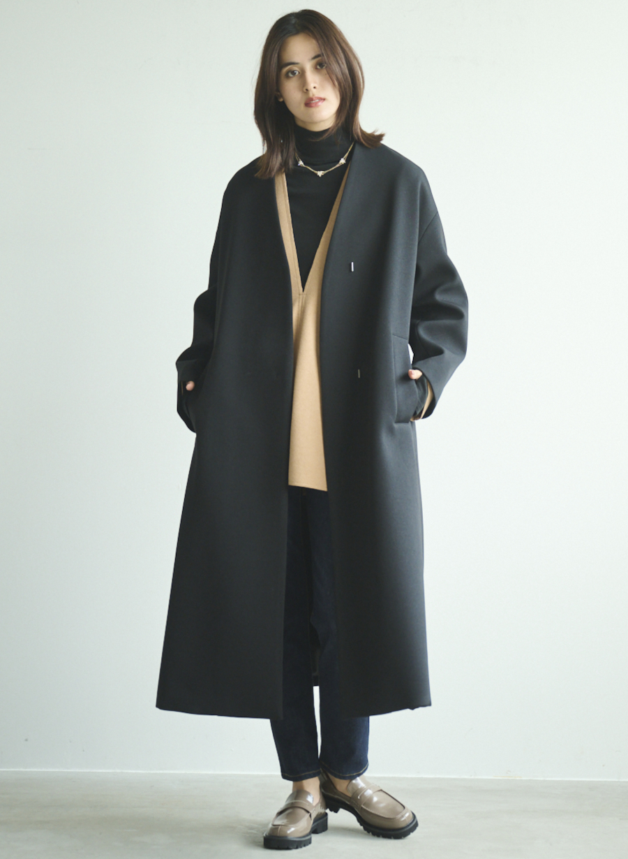 EC限定ノーカラーロングコート｜LOUNIE（ルーニィ）公式サイト／公式