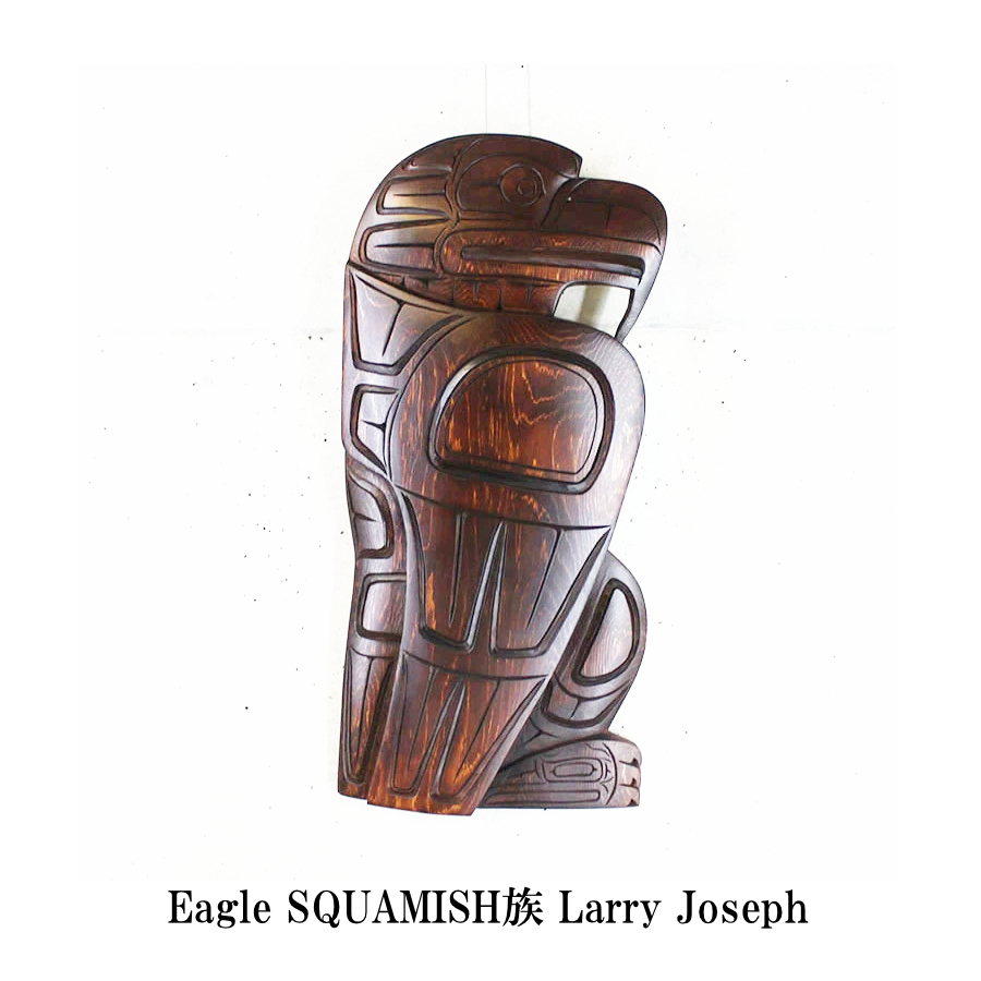 木彫刻 カービング タペストリー 壁掛け トーテムポールカナダ 先住民