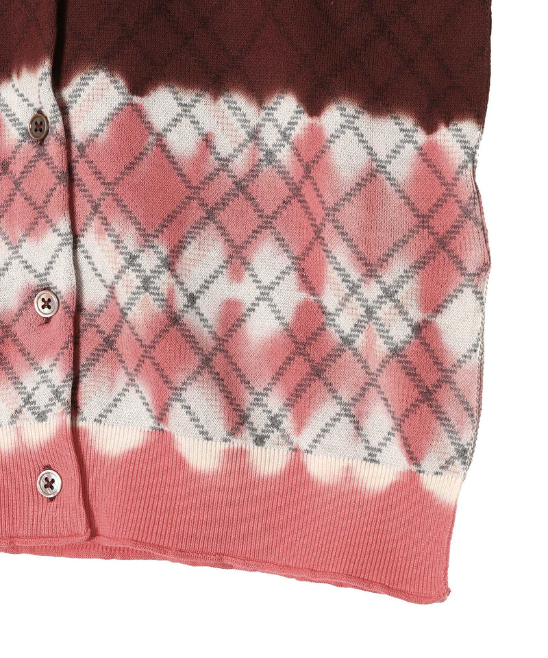 Dip-Dye Check Knit Cardigan｜パーバーズ(PERVERZE)｜Forget-me-nots