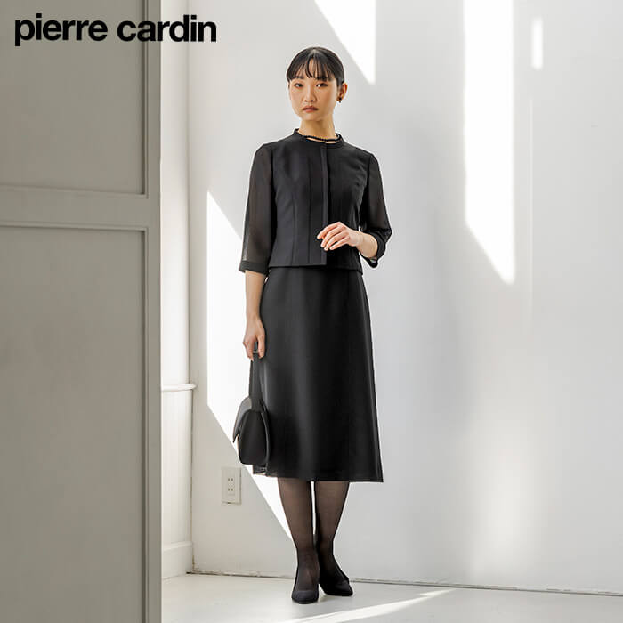 絡みメッシュジャカードの夏ワンピース 9号・ブラック｜東京ソワール