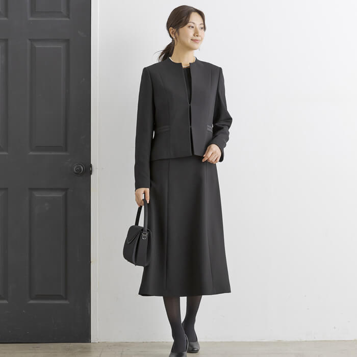 洗える｜トールサイズの前開きアンサンブル 11号・ブラック｜東京