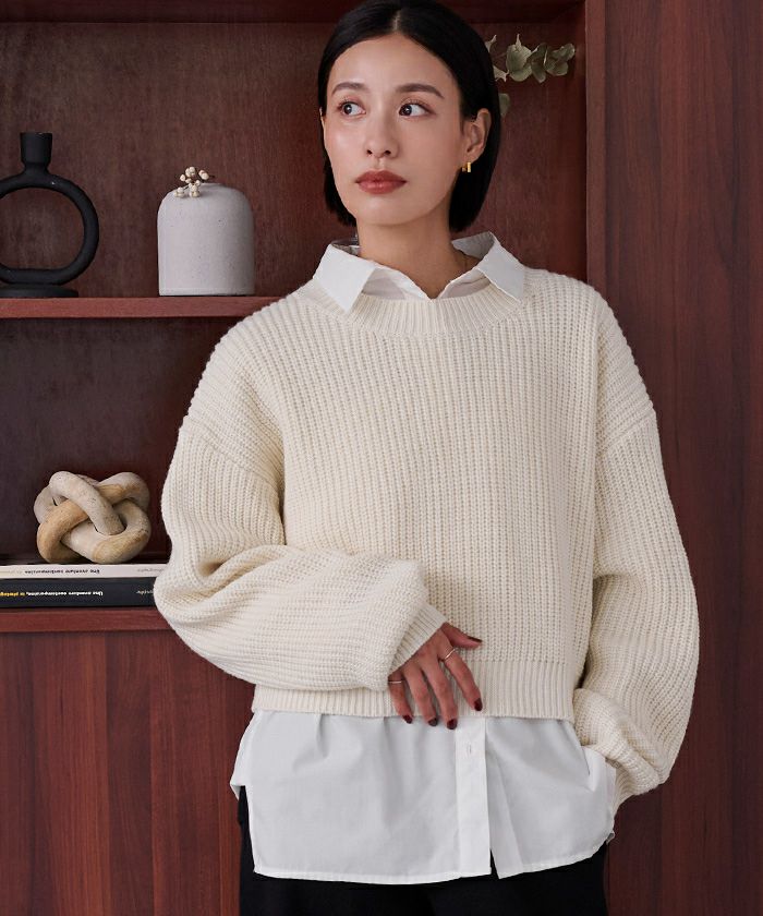 クルーネッククロップドニット | ur's（ユアーズ）