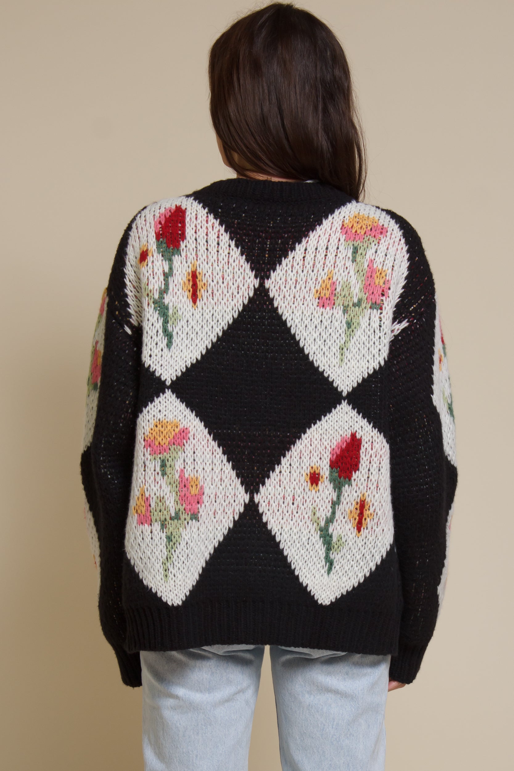 Bailey Rose Diamond Floral Cardigan-Black – Franklin Sunset