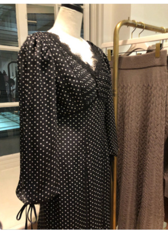 Fubail / Floral Print Lace Trimmed Dress