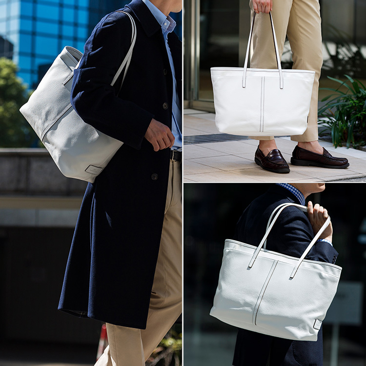 CREEZAN】JETTER ホワイトレザー ソフトトート | 藤巻百貨店