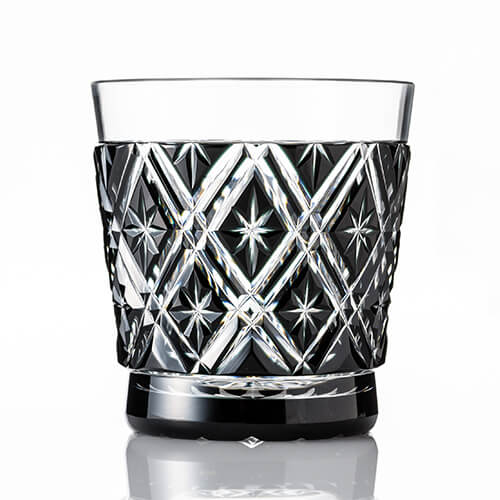 薩摩びーどろ工芸】薩摩黒切子 オールド（二重矢来）／藤巻百貨店限定