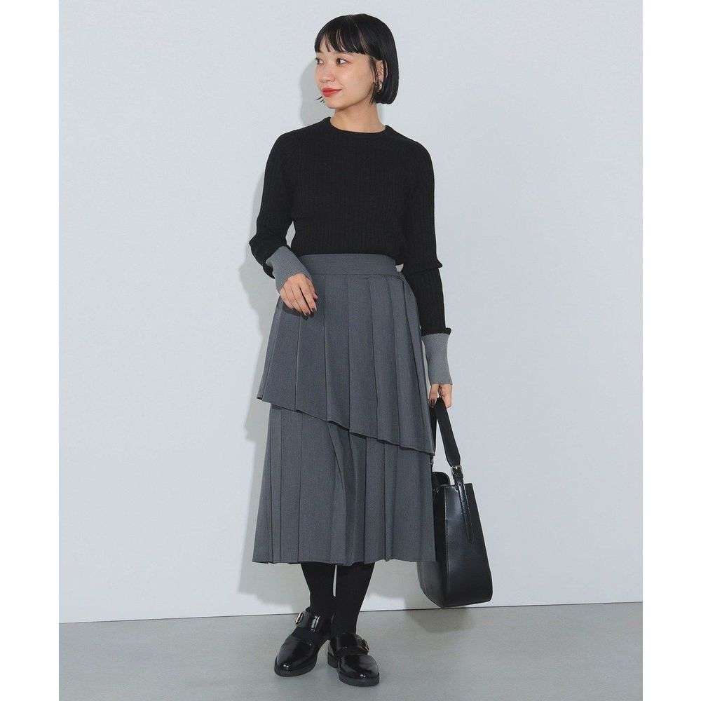 スカート ティアード 二段フリル プリーツスカート フリル|ティアード