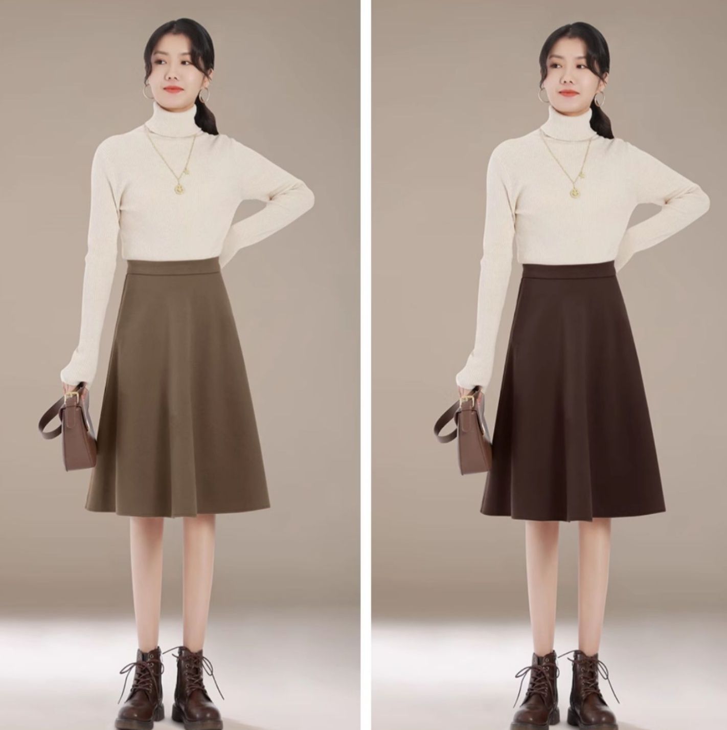 プリーツスカート 洗練フレアプリーツスカート膝丈 膝丈|プリーツ