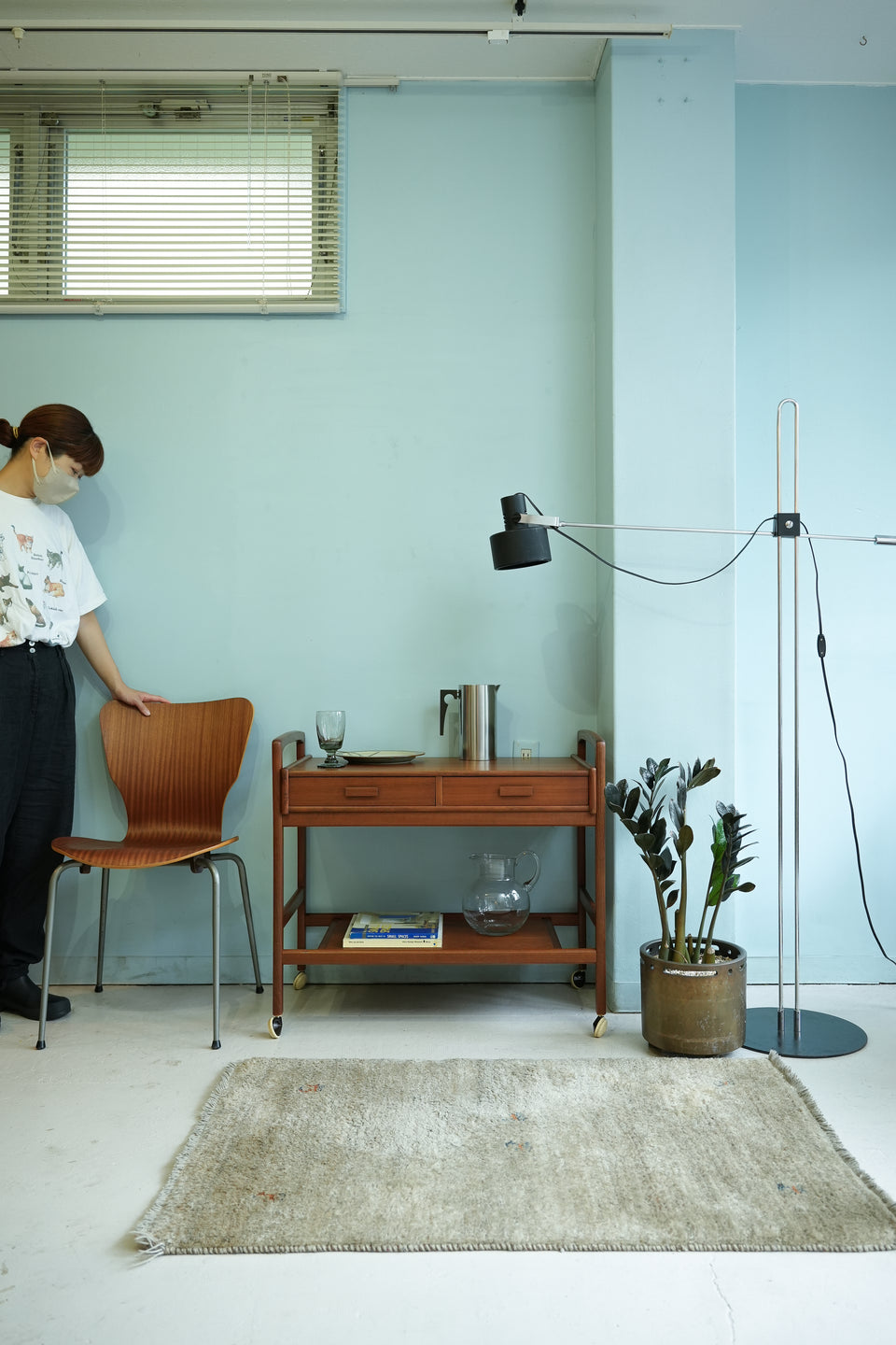 デンマークヴィンテージ サービングトロリー ワゴン チーク材 北欧家具