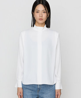 マットサテン デザインハイネックブラウス（01-04HI02-204）｜K.T