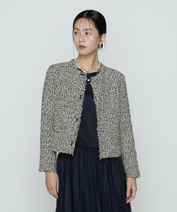 セレモニーツイード ノーカラージャケット（01-02JO02-206）｜K.T