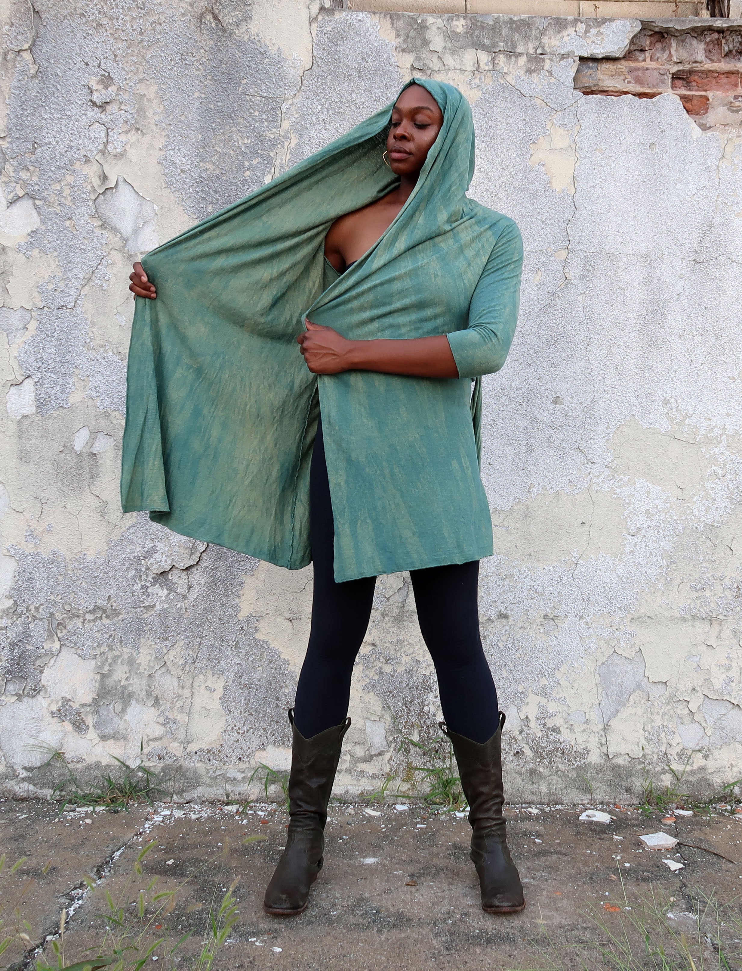 Hooded Cocoon Belted Short Jacket – Gaia Conceptions