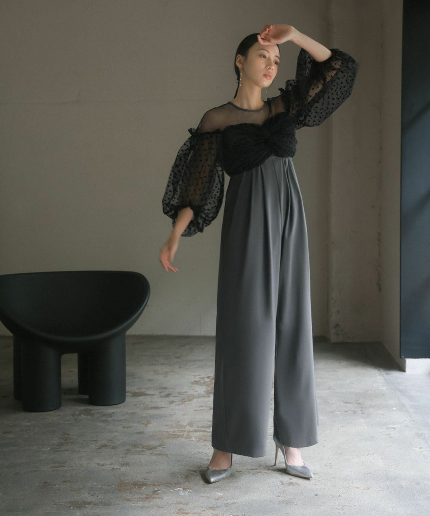 結婚式・お呼ばれ対応 | ドットオールインワンパンツドレス