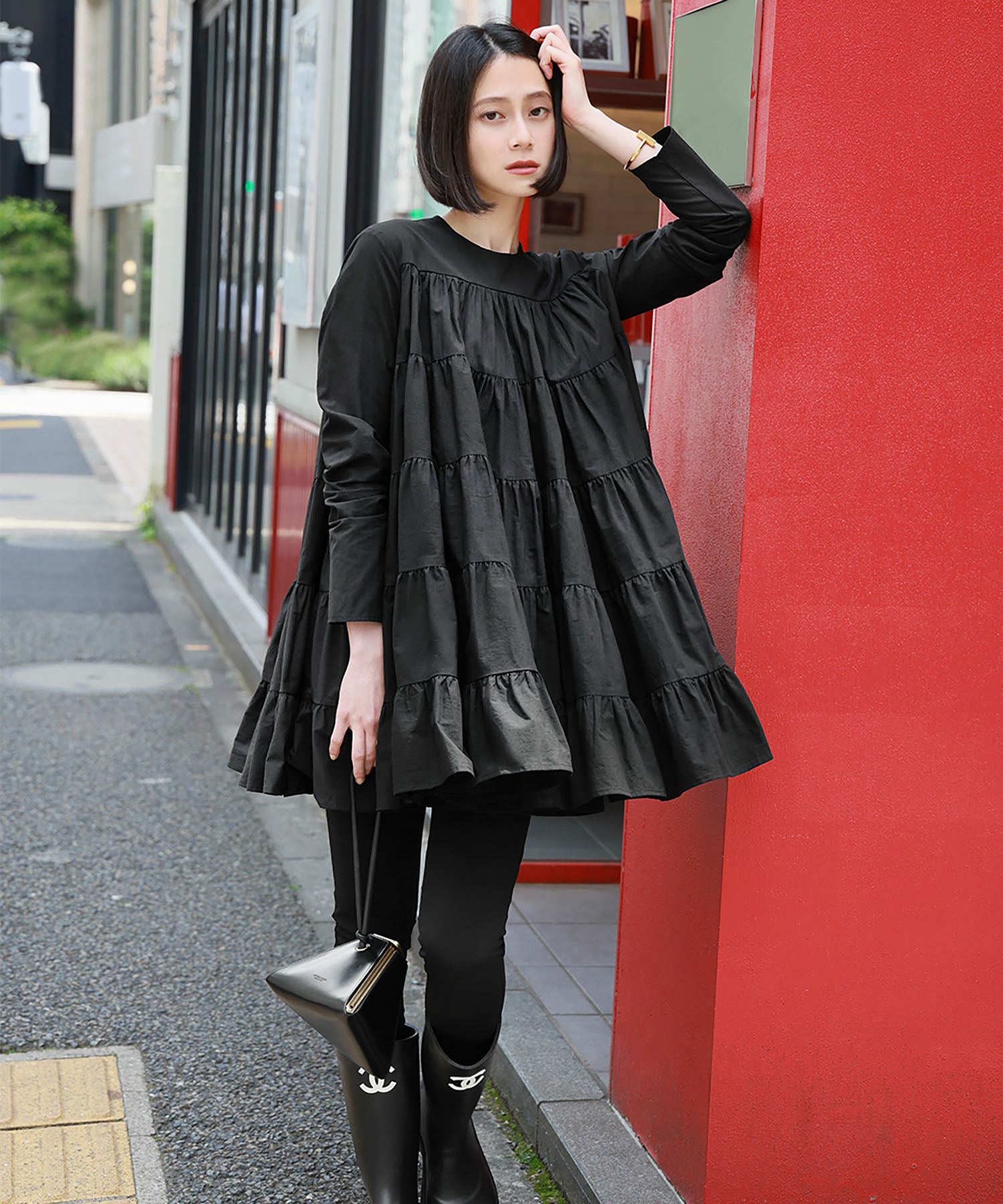 ブラック】ティアードチュニック