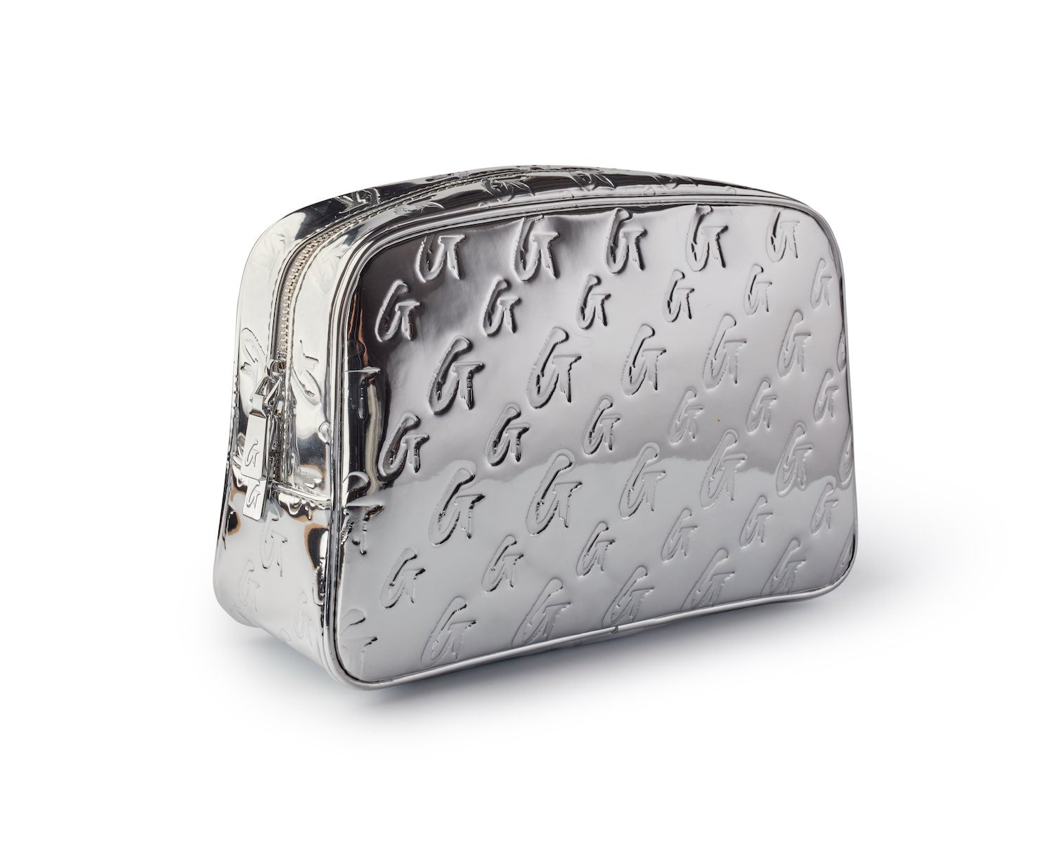 Monogram Small Cosmetic Toiletry Bag in Silver Metallic
