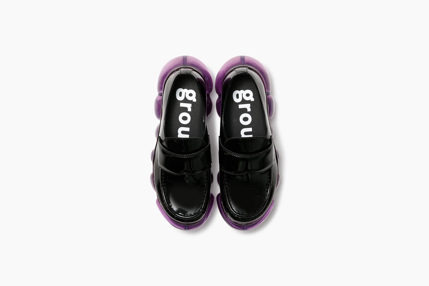 JEWELRY LOAFER - BLACK ENAMEL / PURPLE (ジュエリー ローファー
