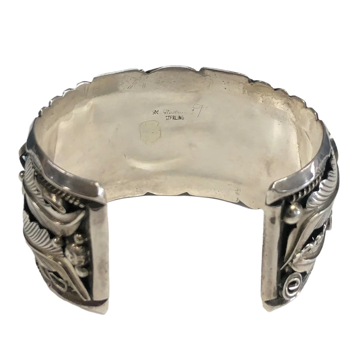 Mike Thomas Jr Navajo Silver Bear Claw Cuff - Great Lakes Coin