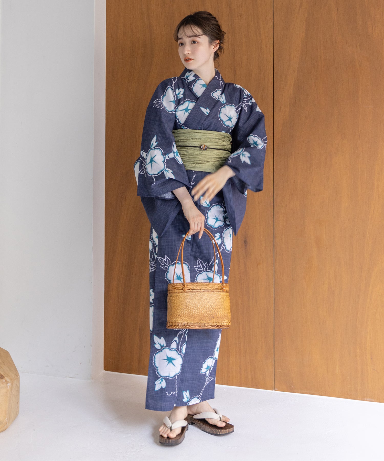 こだわり 浴衣 5点セット (浴衣/帯/下駄/腰紐/着付け冊子) 浴衣