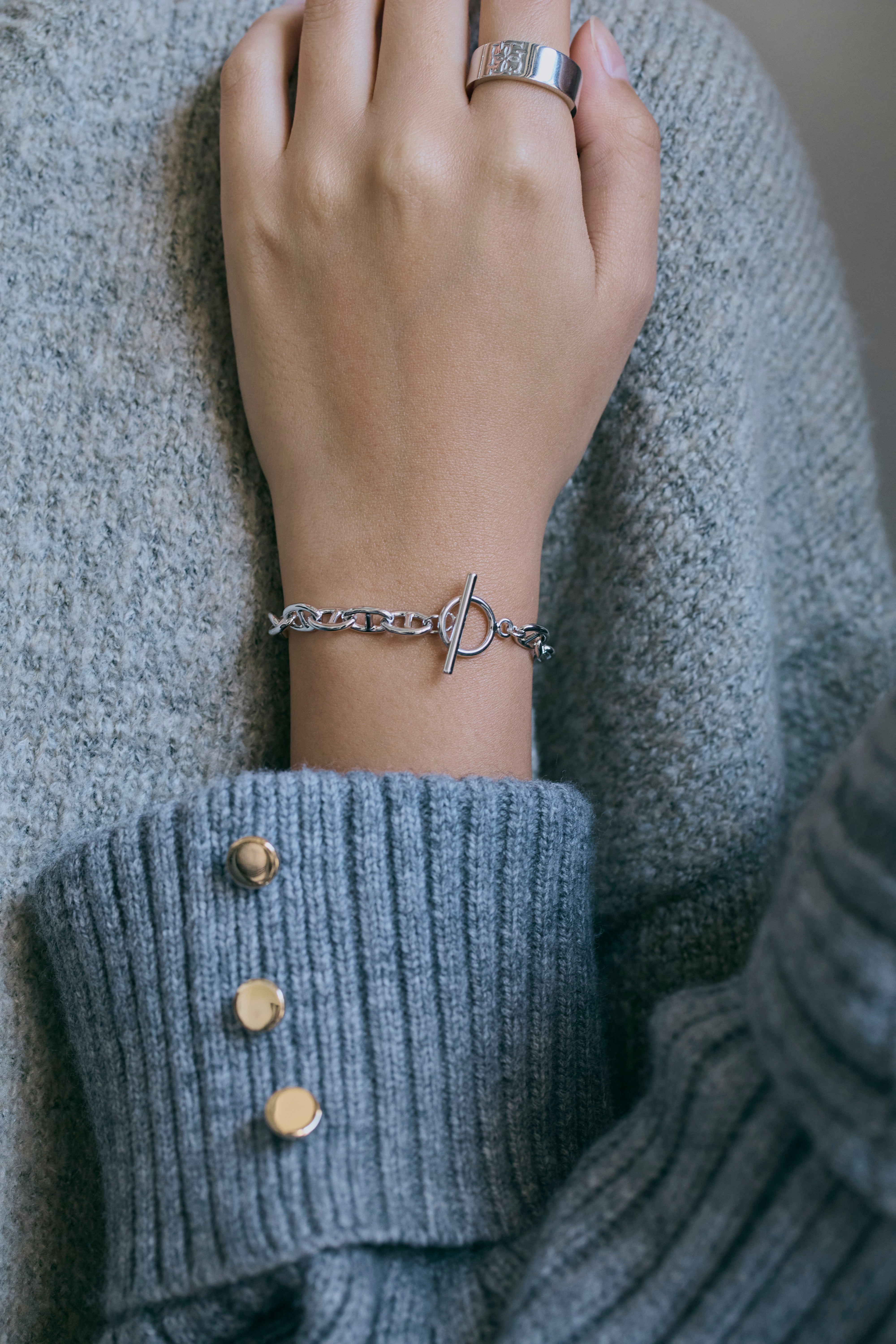 Pair Item】Chaine bracelet & Lily Chaine bracelet［SILVER925］ – GRAiL