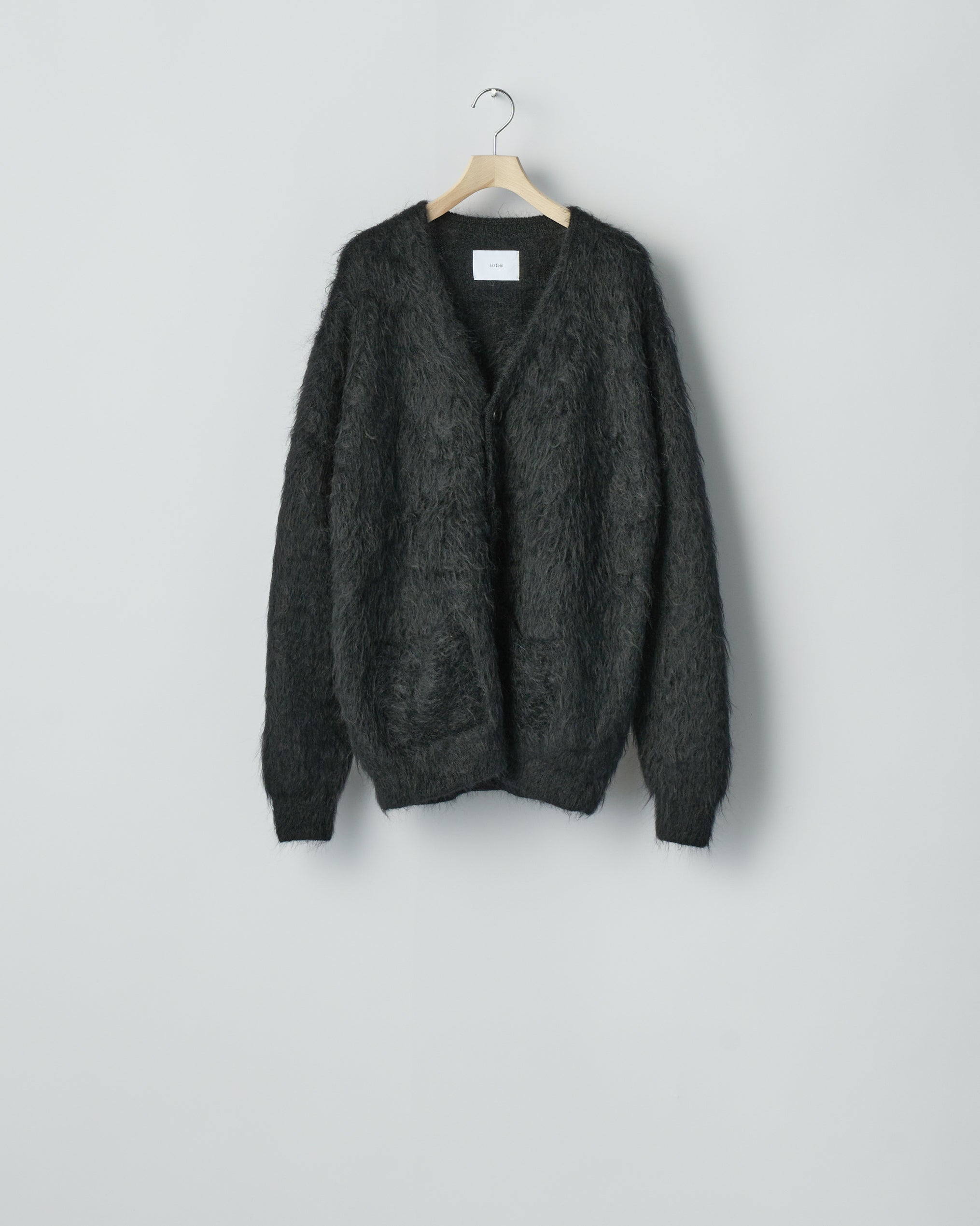 ssstein BLACK KID MOHAIR KNIT V NECK CARDIGAN