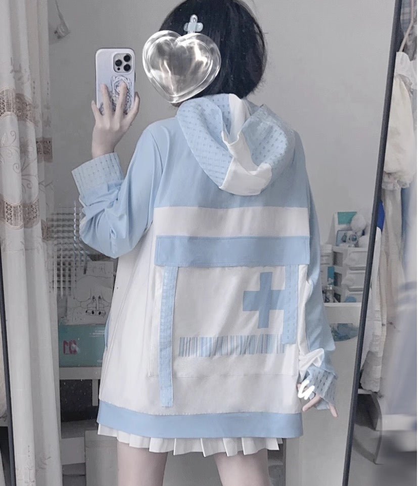 天使界隈 水色界隈 UV水色ジャージパーカー 桃色界隈 銀河と君 – 個性