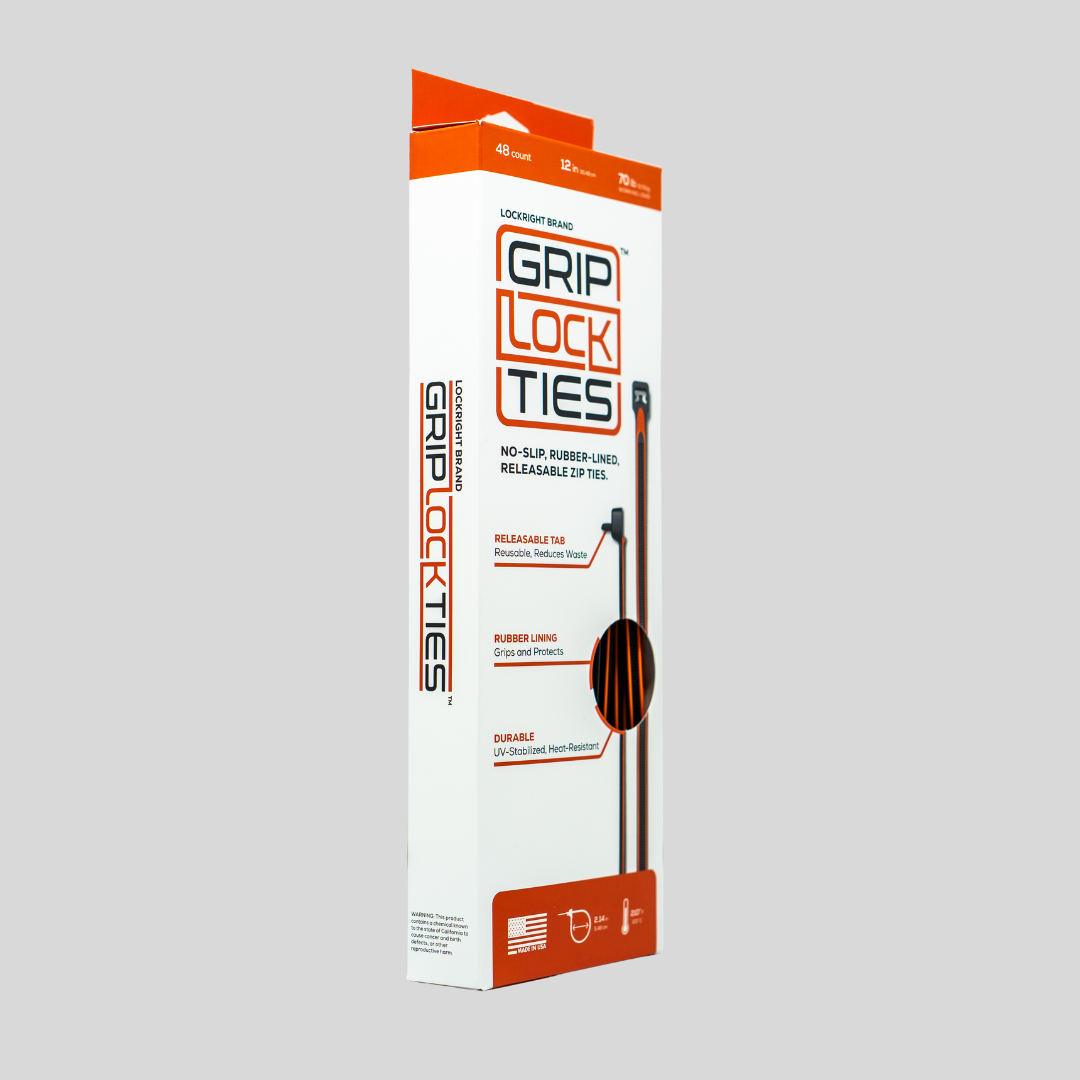 GripLockTies - Releasable, Reusable, Rubber-Lined Zip Ties