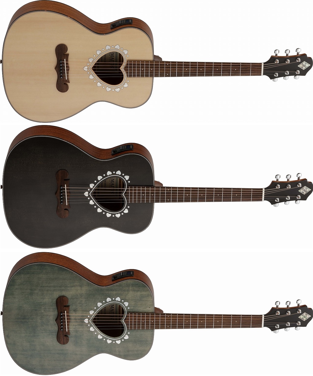 エレアコギター】-ZEMAITIS-人気のハートサウンドホールにハートと