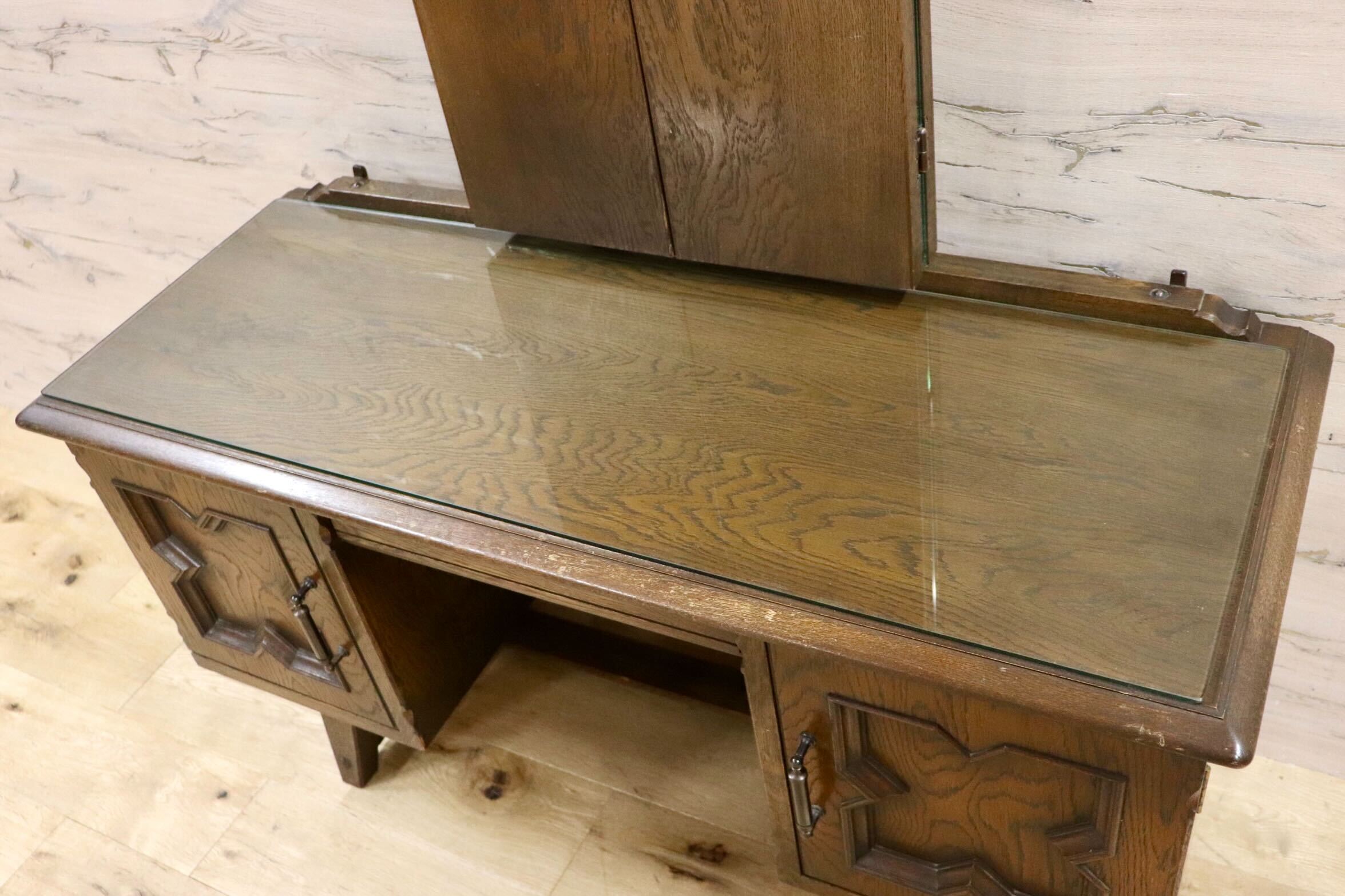 GMGK535○神戸家具 洋家具 永田良介商店 三面鏡 ドレッサー 鏡台