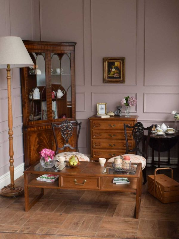 イギリスのアンティークソーイングボックス、持ち運び出来るお裁縫箱(x