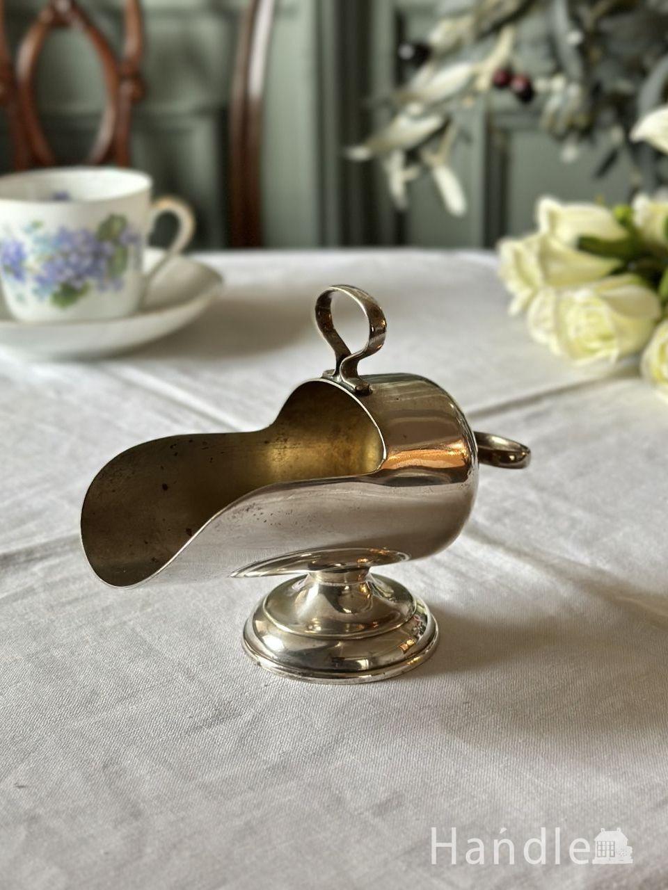 英国から届いたアンティークのシュガーポット、シルバープレートの