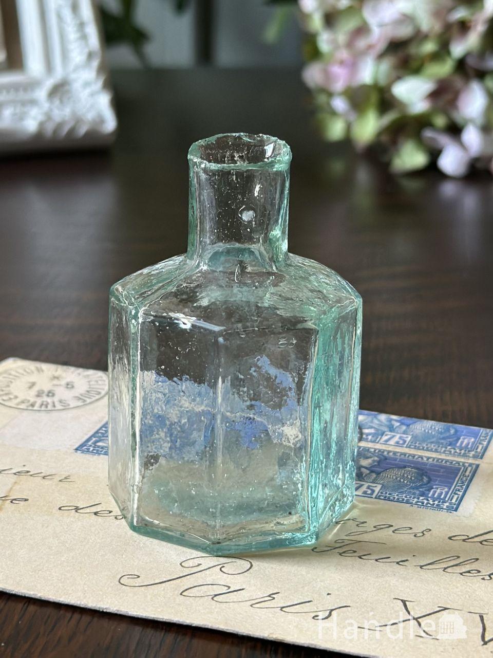 アンティークガラスの小さな雑貨、八角形のヴィクトリアンアンティーク