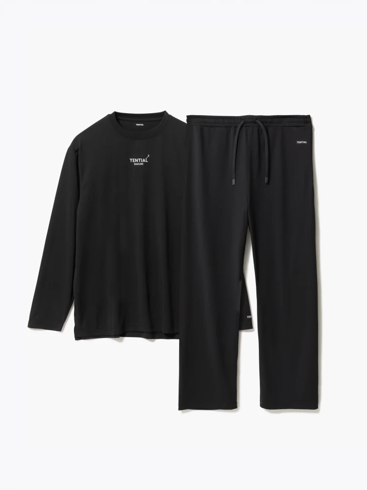 ブラック 一般医療機器 TENTIAL BAKUNE Dry Men's長袖Tシャツ