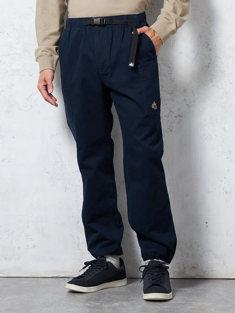 ネイビー 【LOGOS-ロゴス-】 ガーデンパンツ 無地 カジュアルパンツ