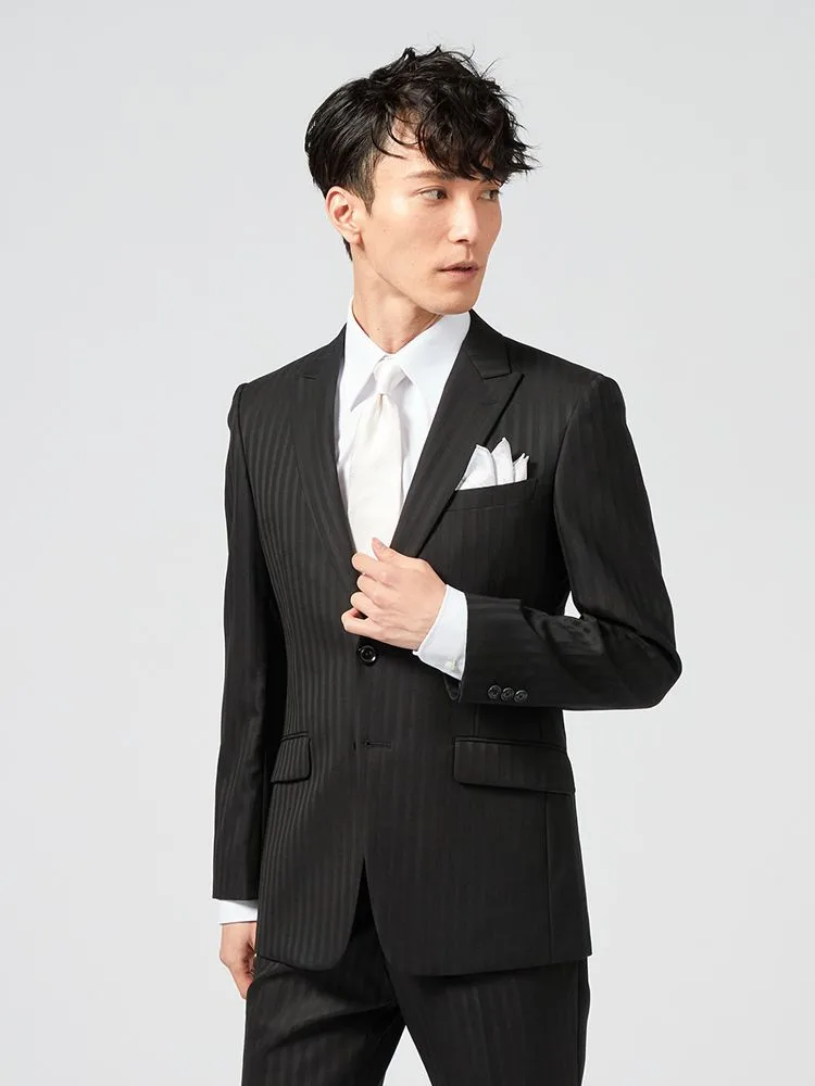 礼服]【シャドウストライプ】フォーマル 2つボタン カラーフォーマル