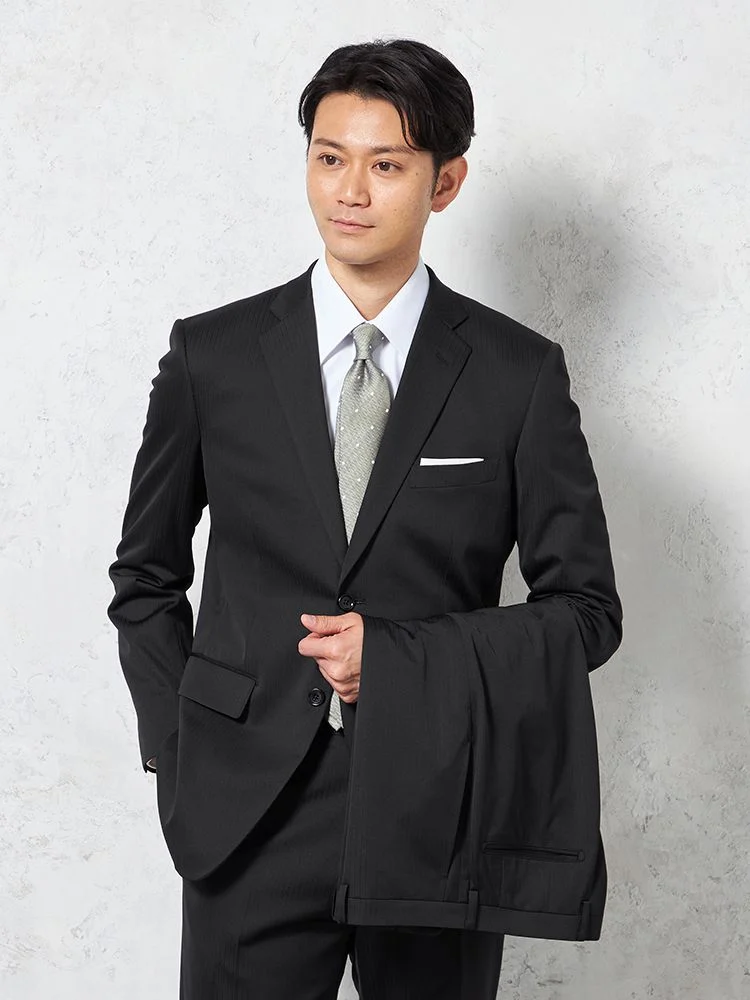 ライトフィール】スーツ 2つボタン ツーパンツ 上下ウォッシャブル