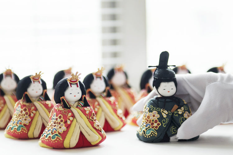 ◇特選 人形 無形文化財 原米州 古典巻袖雛 親王飾り 雛人形 米州人形