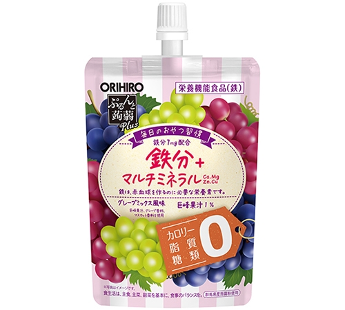 ぷるんと蒟蒻Plus グレープミックス風味 | 商品紹介 | オリヒロ株式