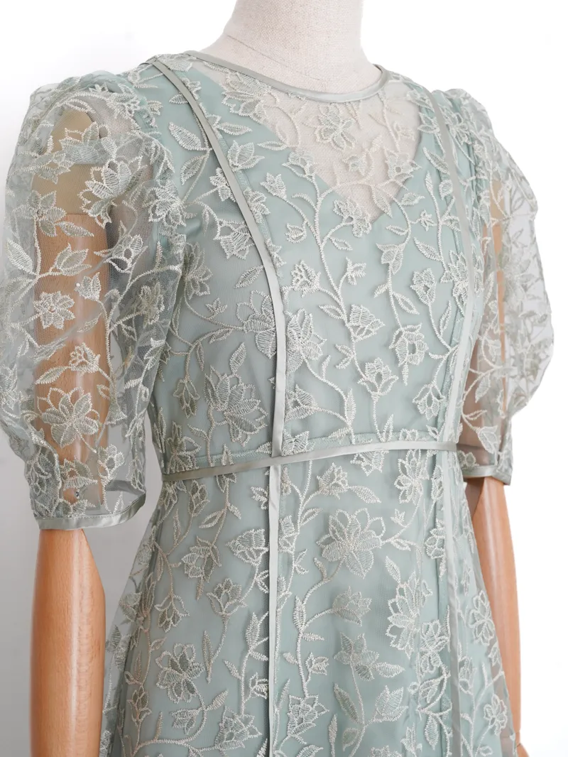 LILY BROWN（リリーブラウン）チュール刺繍ドレス（ミント/1