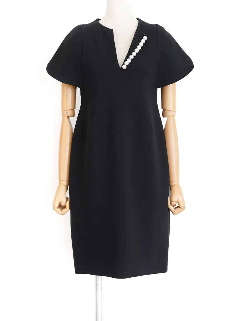 YOKO CHAN（ヨーコチャン）フレアスリーブパールスリットラインドレス