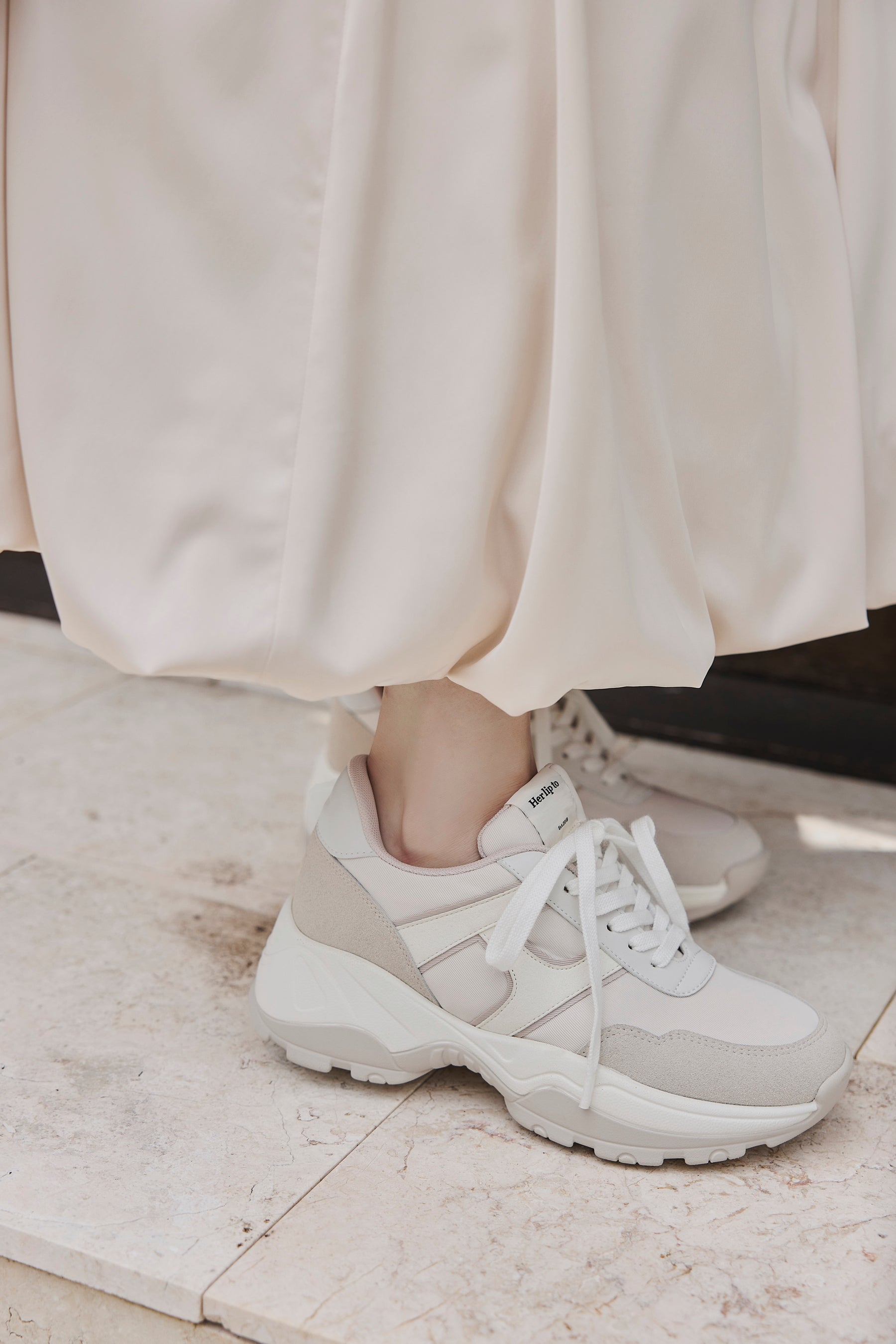 white / beige / black×white / bordeaux] Le City HLT Sneakers