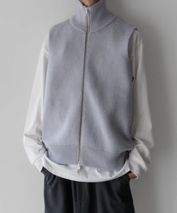 stein / シュタイン】OVERSIZED DRIVERS KNIT ZIP VEST - OFF GREY