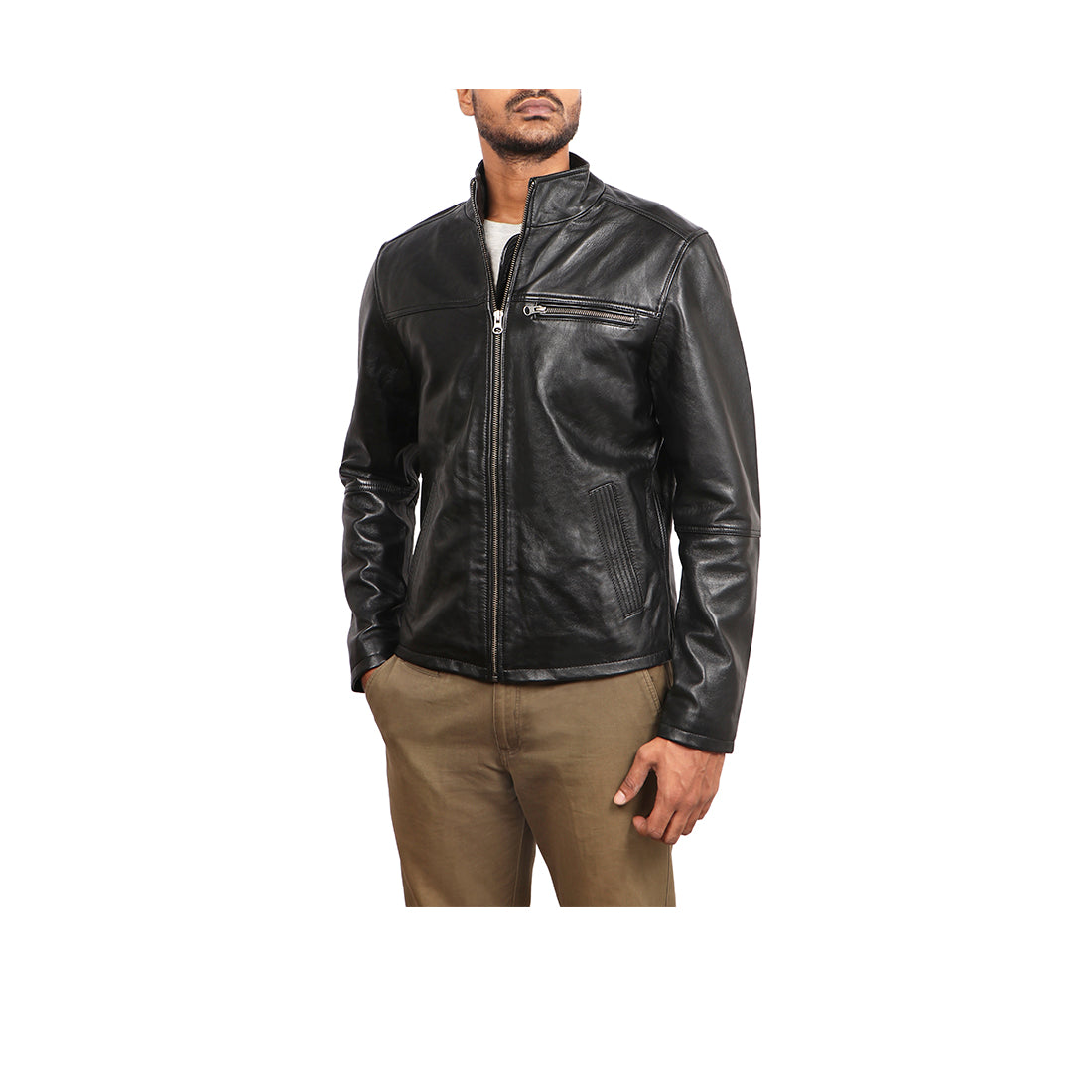 Shop Black James Dean Moto Mens Jacket online at Hidesign. Explore