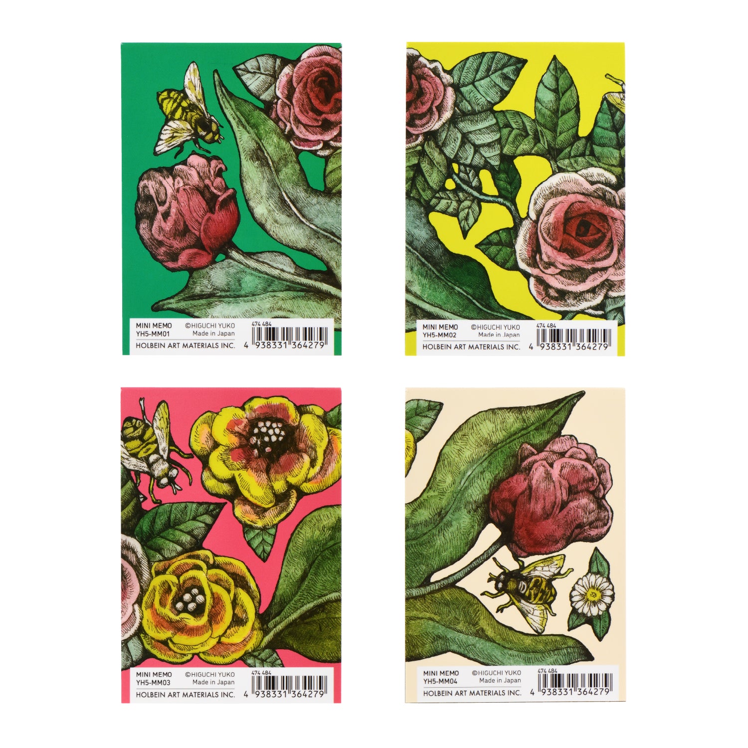 ヒグチユウコxホルベイン2024 ミニメモ帳 ねこたち 全4種セット