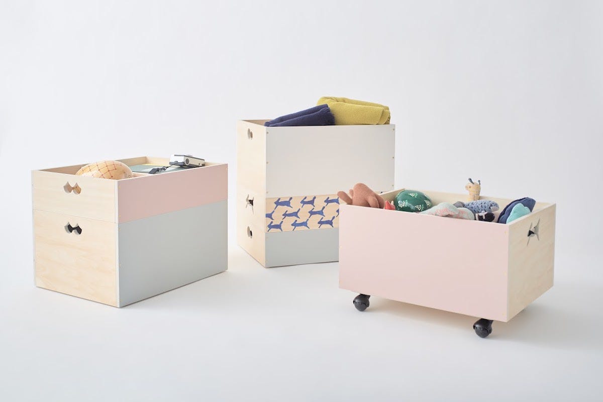 ミナ ペルホネン」が「モヘイム」の人気スタッキングボックスを