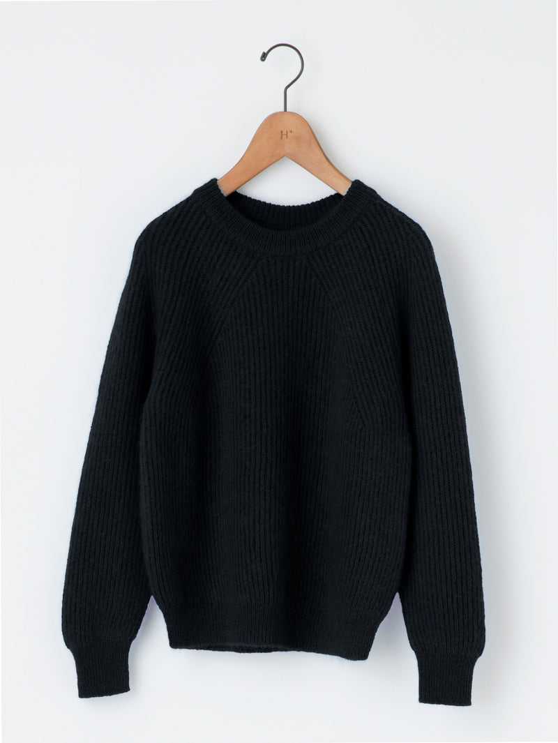 BATONER | ピュアモヘヤシグネチャークルーネックニット – H+HELIOTROPE