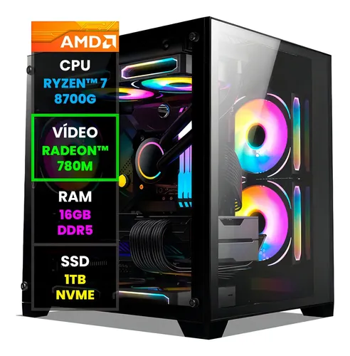 Pc Gamer Computador Amd Ryzen 7 8700g / 16gb Ddr5 / 1tb Nvme