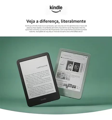 Leitor eletrônico Kindle 11th Gen 2024 16gb preto com tela de 6