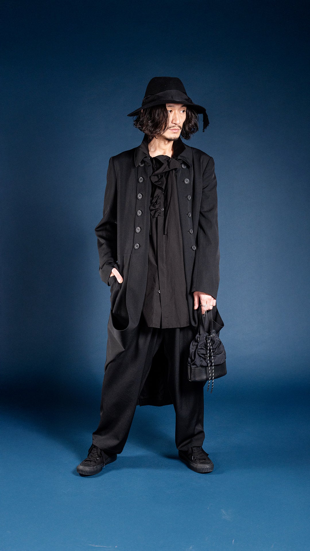 WOOL GABARDINE NAPOLEON LONG JACKET – HUES ONLINE