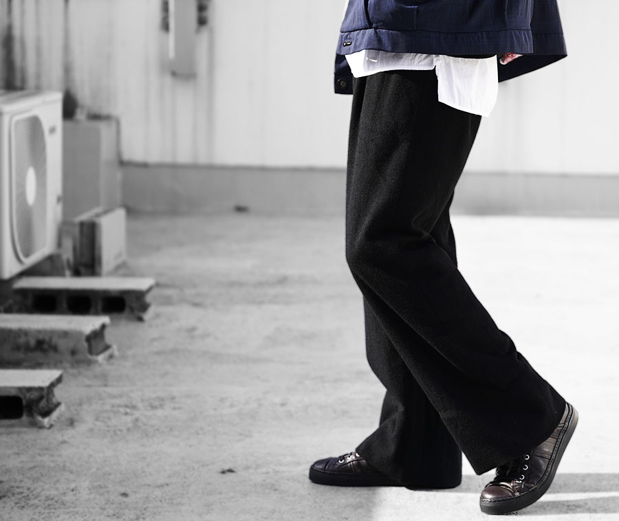 Geoffrey B.Small handmade super relaxed drawstring waist leisure